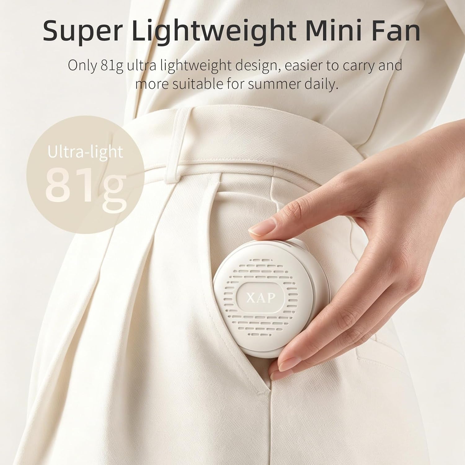 Clip on Mini Fan, USB Rechargeable 360° Rotatable Portable Fan, Silent Bladeless Fan of 3 Speeds, Personal Cooling Fan Wearable Fan
