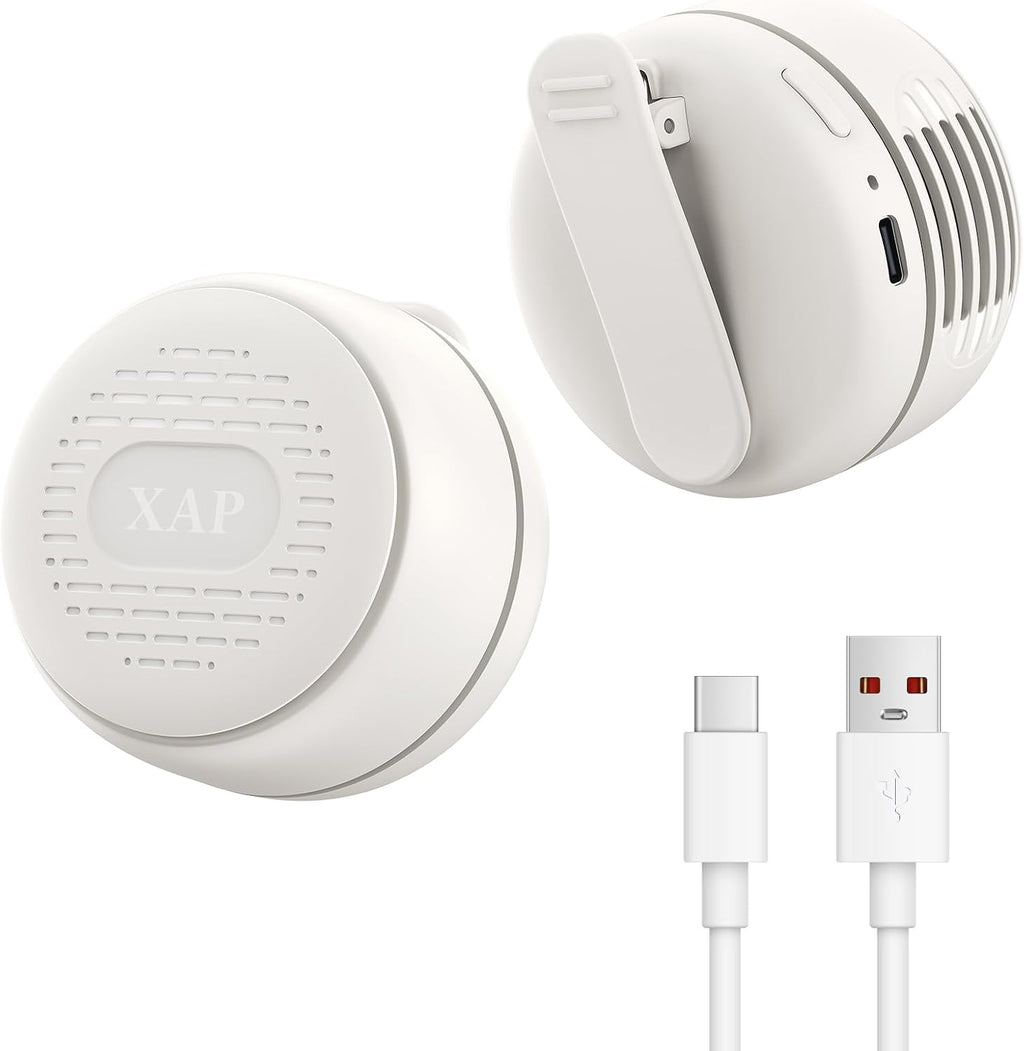 Clip on Mini Fan, USB Rechargeable 360° Rotatable Portable Fan, Silent Bladeless Fan of 3 Speeds, Personal Cooling Fan Wearable Fan